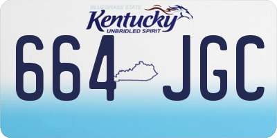 KY license plate 664JGC