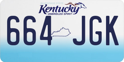 KY license plate 664JGK
