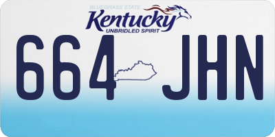 KY license plate 664JHN