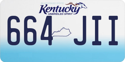 KY license plate 664JII