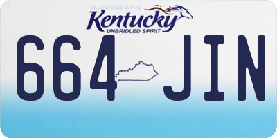 KY license plate 664JIN