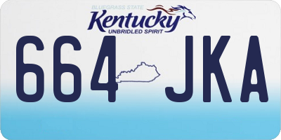 KY license plate 664JKA