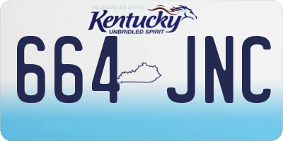 KY license plate 664JNC
