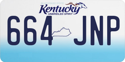 KY license plate 664JNP