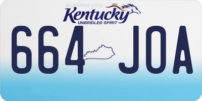 KY license plate 664JOA
