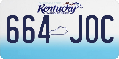 KY license plate 664JOC