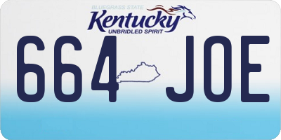 KY license plate 664JOE
