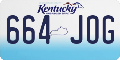 KY license plate 664JOG
