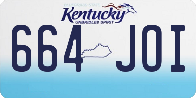 KY license plate 664JOI