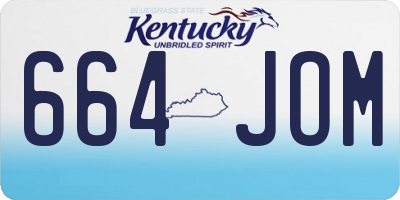 KY license plate 664JOM