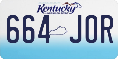KY license plate 664JOR