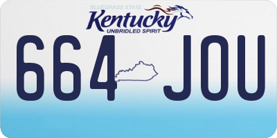 KY license plate 664JOU