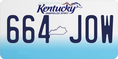 KY license plate 664JOW