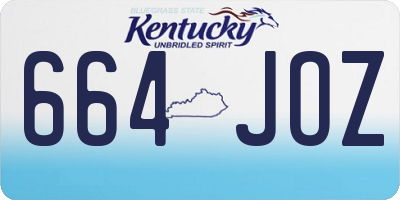 KY license plate 664JOZ
