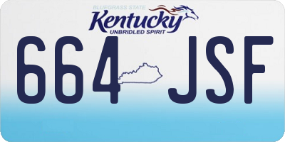 KY license plate 664JSF
