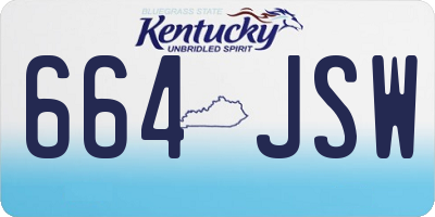 KY license plate 664JSW