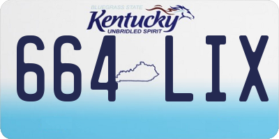KY license plate 664LIX