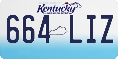 KY license plate 664LIZ