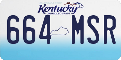 KY license plate 664MSR