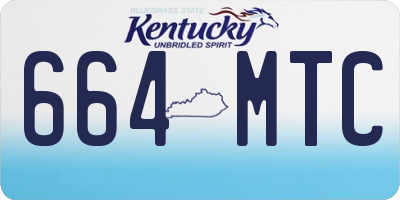 KY license plate 664MTC
