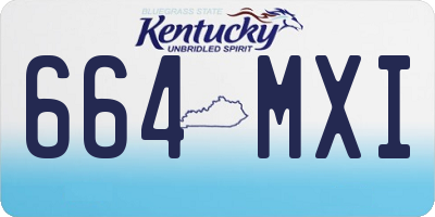 KY license plate 664MXI