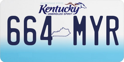KY license plate 664MYR