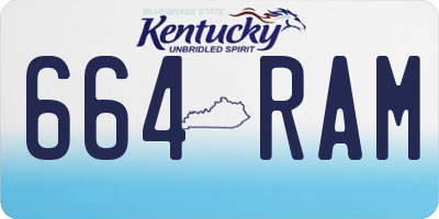 KY license plate 664RAM