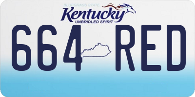 KY license plate 664RED