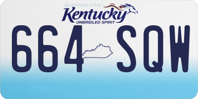 KY license plate 664SQW
