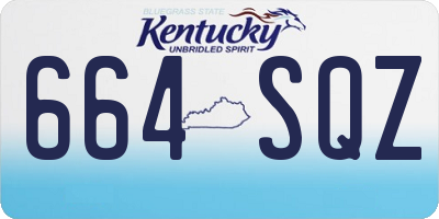 KY license plate 664SQZ