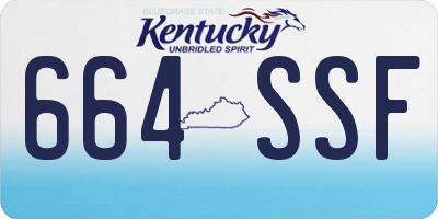 KY license plate 664SSF