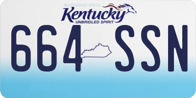 KY license plate 664SSN