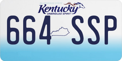 KY license plate 664SSP