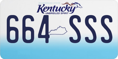 KY license plate 664SSS