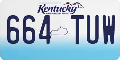 KY license plate 664TUW