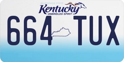 KY license plate 664TUX