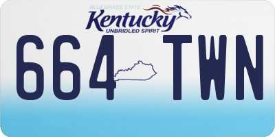 KY license plate 664TWN