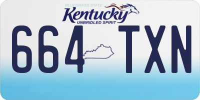 KY license plate 664TXN