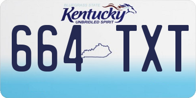 KY license plate 664TXT