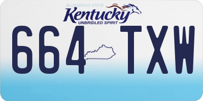 KY license plate 664TXW