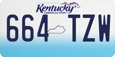 KY license plate 664TZW