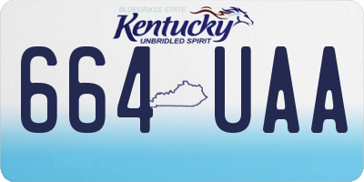 KY license plate 664UAA