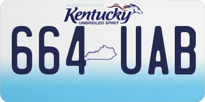 KY license plate 664UAB