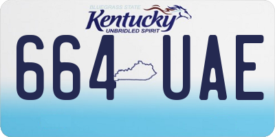 KY license plate 664UAE