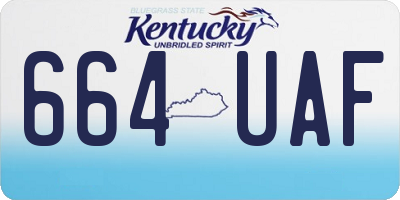 KY license plate 664UAF