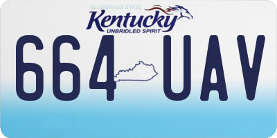 KY license plate 664UAV