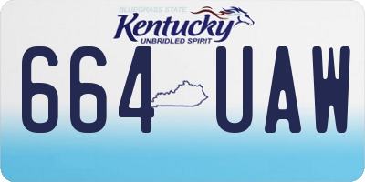 KY license plate 664UAW