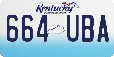 KY license plate 664UBA