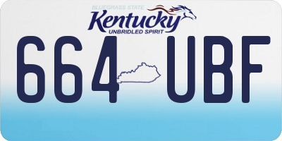 KY license plate 664UBF