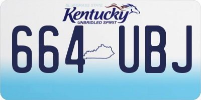 KY license plate 664UBJ